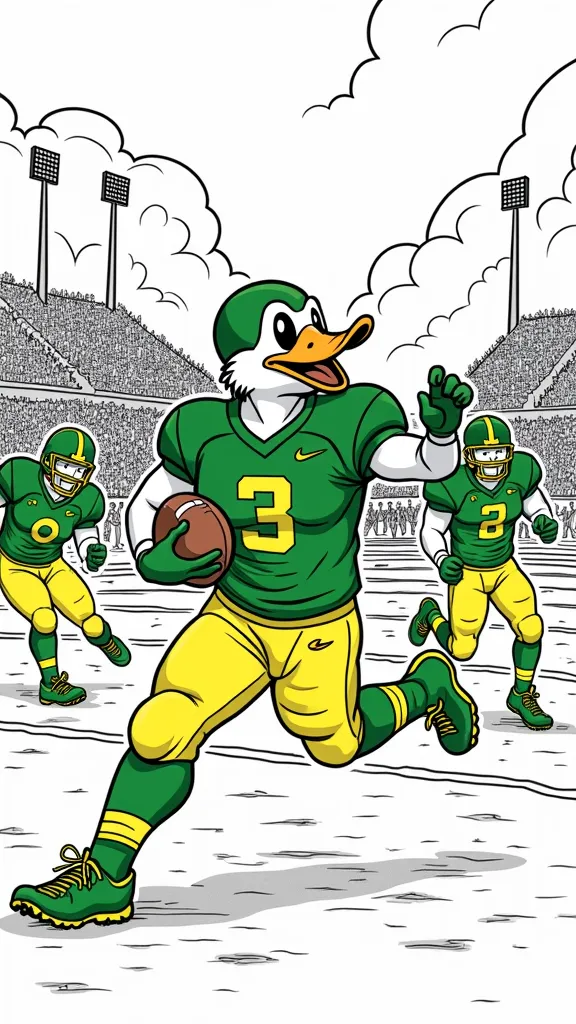 Páginas para colorear de fútbol de Oregon Ducks